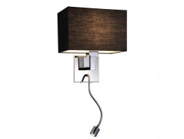 Бра Bronx 2 с LED-посдветкой хром чёрный абажур