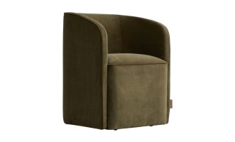 Кресло на колёсиках Альдо бархатное olive velvet