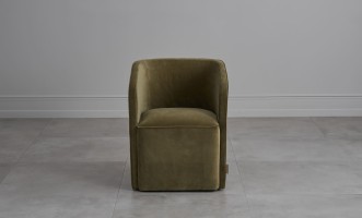 Кресло на колёсиках Альдо бархатное olive velvet