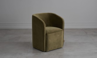 Кресло на колёсиках Альдо бархатное olive velvet