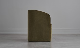 Кресло на колёсиках Альдо бархатное olive velvet