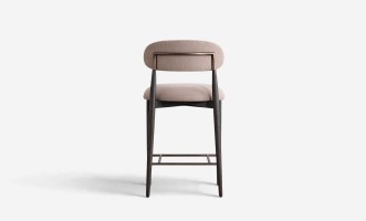 Стул полубарный тёмный Брэдли ткань linen latte