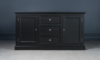 Комод Оксфорд с глухими дверцами чёрный