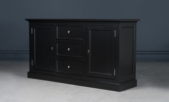 Комод Оксфорд с глухими дверцами чёрный