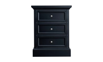 Прикроватная тумба Оксфорд с 3 ящиками чёрная