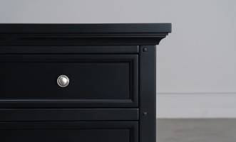 Прикроватная тумба Оксфорд с 3 ящиками чёрная