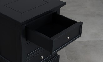 Прикроватная тумба Оксфорд с 3 ящиками чёрная