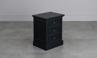 Прикроватная тумба Оксфорд с 3 ящиками чёрная