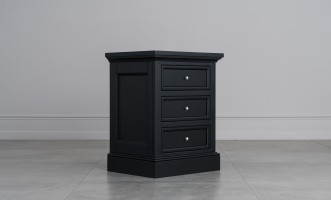 Прикроватная тумба Оксфорд с 3 ящиками чёрная