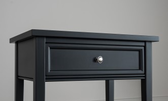 Прикроватная тумба Оксфорд высокая с 1 ящиком чёрная