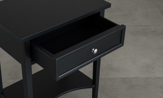 Прикроватная тумба Оксфорд высокая с 1 ящиком чёрная