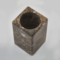 Стакан для щеток Хаммам, коричневый мрамор