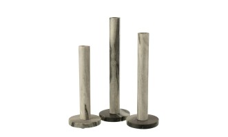 Подсвечники Marble Grey/Black набор 3 шт