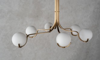 Люстра Scoop тёмная латунь 140 см
