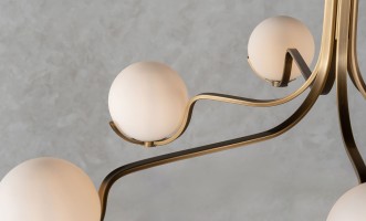 Люстра Scoop тёмная латунь 140 см