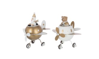 Декор настольный Christmas Plane Large Gold/White в ассортименте