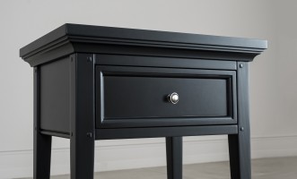 Прикроватная тумба Оксфорд с 1 ящиком чёрная