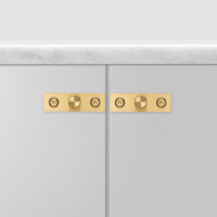 Ручка-кнопка на платформе Linear Brass, комплект 2 шт