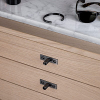 Ручка-кнопка на платформе Linear Gun metal, комплект 2 шт