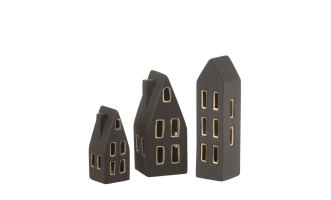 Декор настольный Houses porcelain black/gold набор 3 шт купить в Москве
