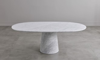 Стол обеденный овальный Уно Каррарский мрамор/Carrara