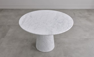 Стол обеденный круглый Уно Каррарский мрамор/Carrara