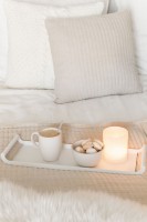 Поднос декоративный металлический Tray White набор 2 шт купить в Москве