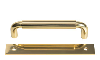 Ручка-скоба Button 4in aged brass