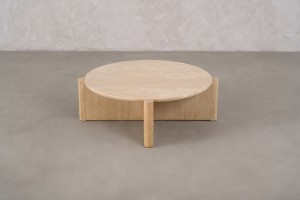 Стол кофейный Пеббл с каменной столешницей диам. 110 см
