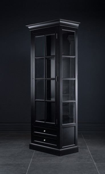 Витрина Оксфорд узкая правая чёрная