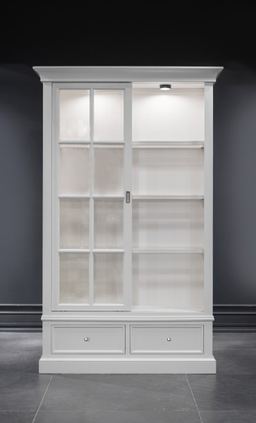 Витрина Оксфорд двухдверная белая