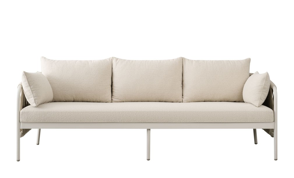 Диван Таормина уличный трёхместный, светлый