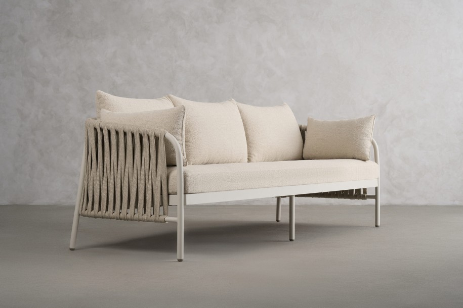 Диван Таормина уличный трёхместный, светлый