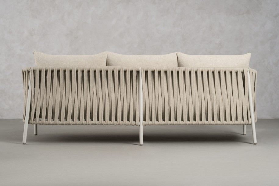 Диван Таормина уличный трёхместный, светлый