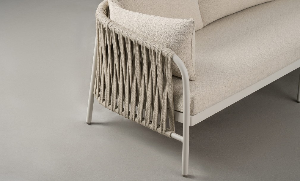 Диван Таормина уличный трёхместный, светлый