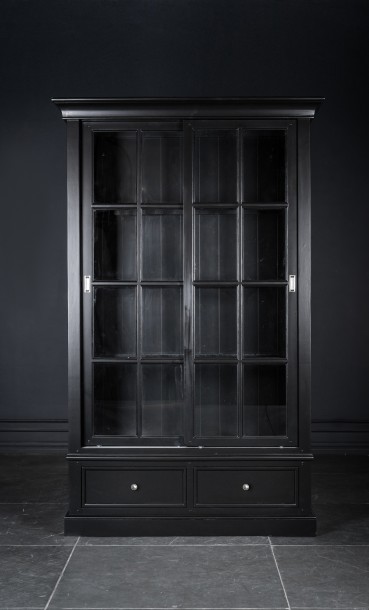 Витрина Оксфорд двухдверная чёрная