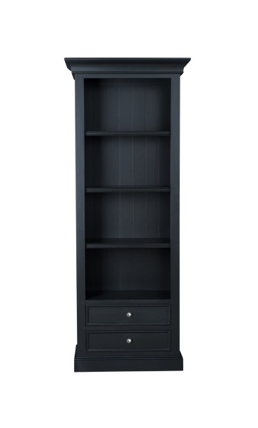 Витрина Оксфорд с ящиками открытая чёрная