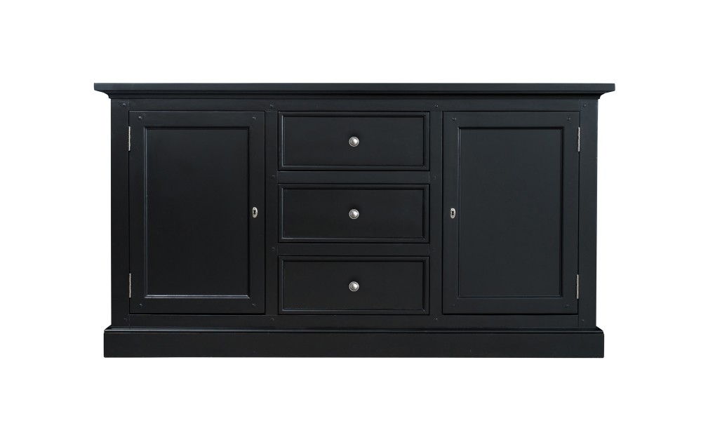 Комод Оксфорд с глухими дверцами чёрный