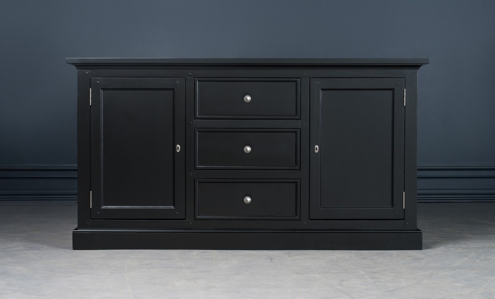 Комод Оксфорд с глухими дверцами чёрный