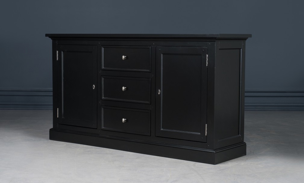 Комод Оксфорд с глухими дверцами чёрный