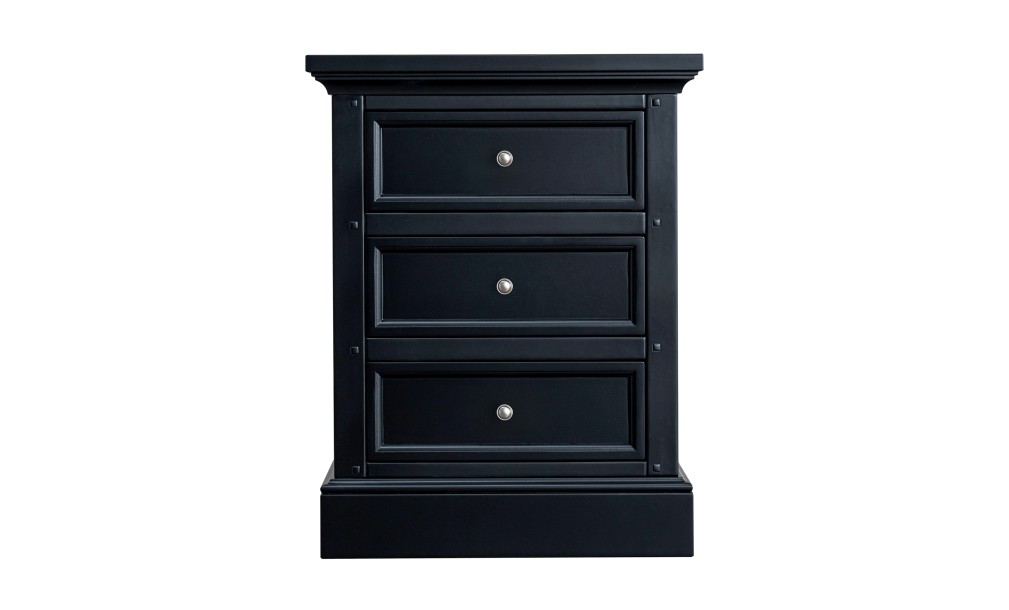 Прикроватная тумба Оксфорд с 3 ящиками чёрная