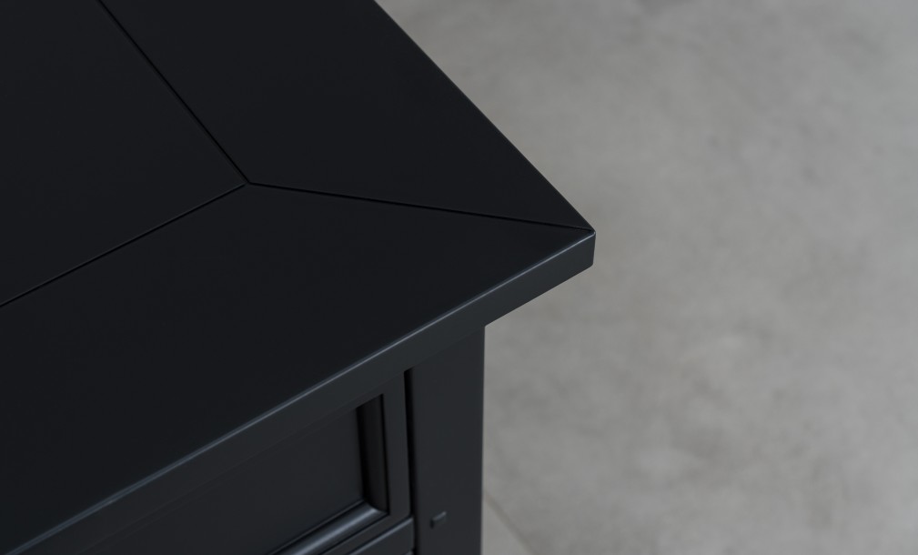 Прикроватная тумба Оксфорд с 3 ящиками чёрная