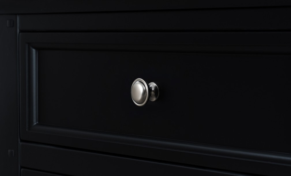 Прикроватная тумба Оксфорд с 3 ящиками чёрная