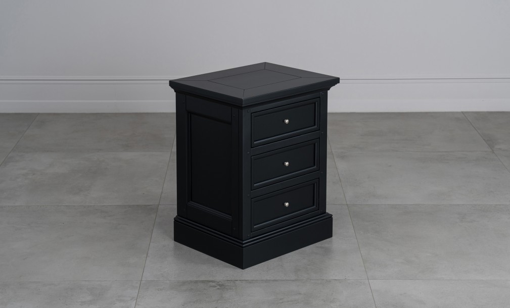 Прикроватная тумба Оксфорд с 3 ящиками чёрная