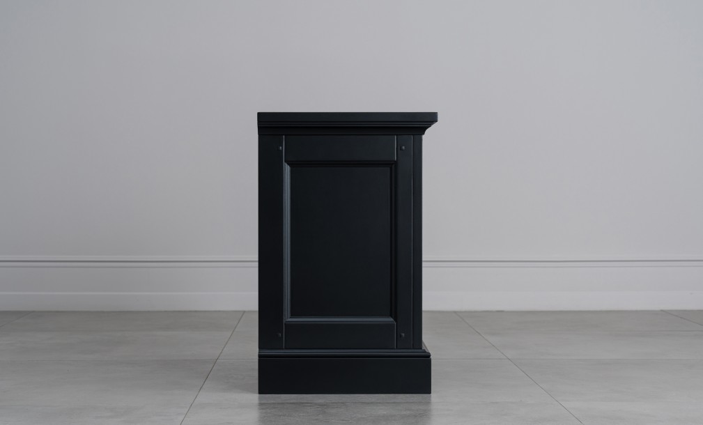 Прикроватная тумба Оксфорд с 3 ящиками чёрная