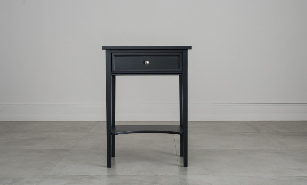 Прикроватная тумба Оксфорд высокая с 1 ящиком чёрная