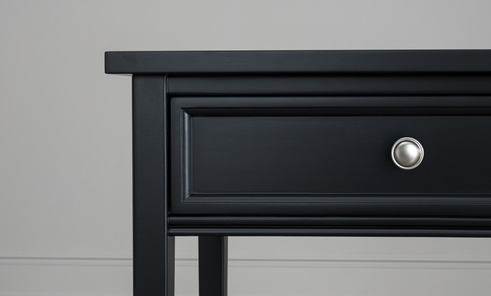 Прикроватная тумба Оксфорд высокая с 1 ящиком чёрная