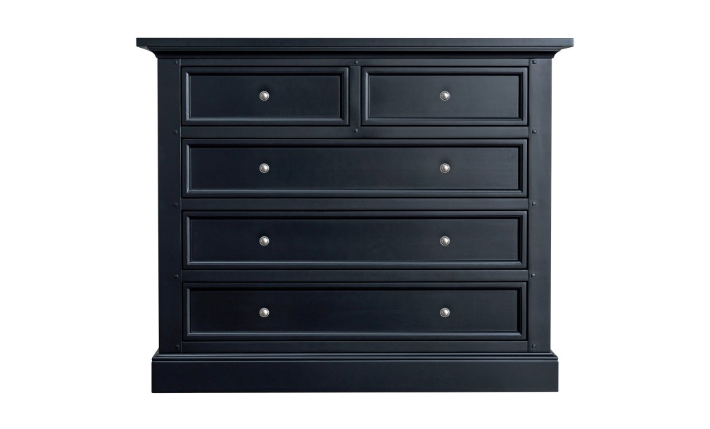 Комод Оксфорд с 5-ю ящиками чёрный