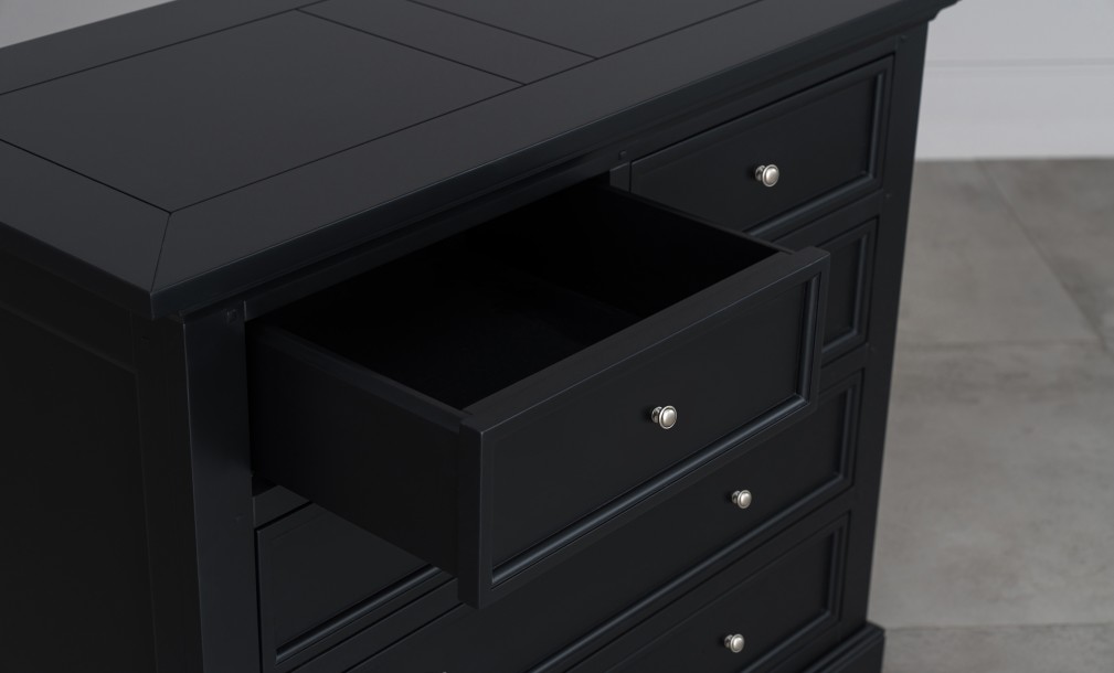 Комод Оксфорд с 5-ю ящиками чёрный