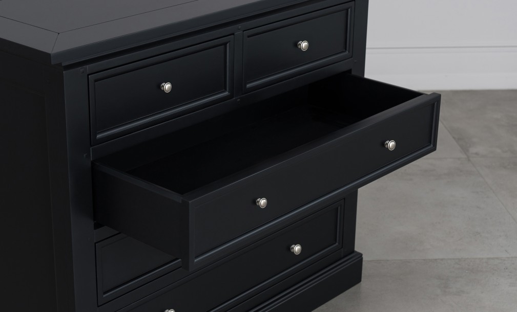 Комод Оксфорд с 5-ю ящиками чёрный